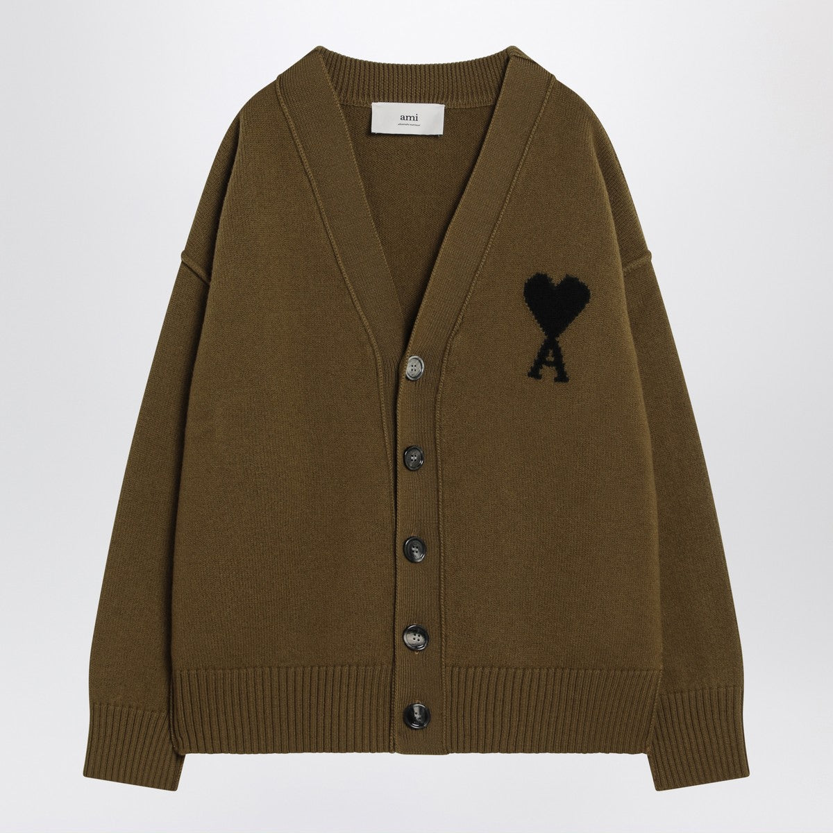 Ami Paris Ami De Coeur bronze cardigan